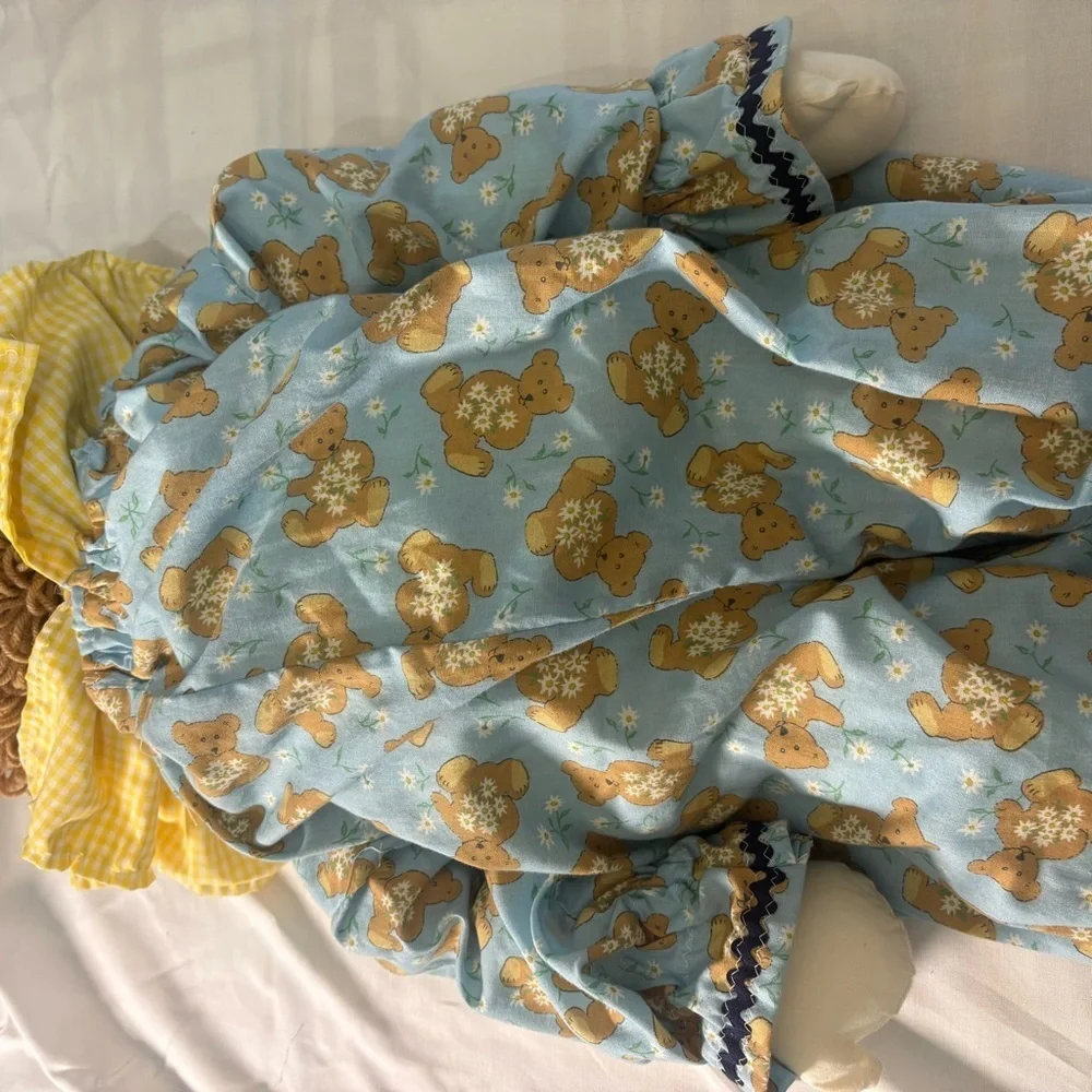 Handmade Raggedy clown Doll - Teddy Bear Outfit Vintage Inspired
